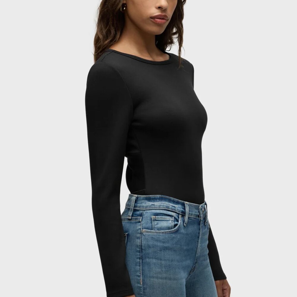 NWT Hudson Black Knot Back Bodysuit Scuba Knit - Size M - MSRP $155 - Picture 2 of 5